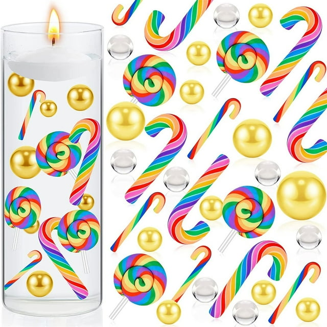 Xihbxyly Relleno para Jarrones Navideños, Cuentas de Colores y Gel para Velas Flotantes, Centros de Mesa para Fiestas de Invierno, Decoración Navideña, Multiusos, 1 Juego con Hidrogel.