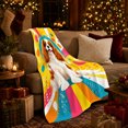 thumbnail image 3 of Cavalier Charles Spaniel Pop Art, Festive autumn celebration Scene, Warm Flannel Blanket for Living Room and Bedroom with Detailed Artwork, Animal Lovers Christmas Gift, Festive Home Decor, 3 of 9