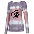 thumbnail image 5 of USSUMA Blouses for Women Casual, Women Fall Winter Tops Tees Lightweight Fall Loose Fit Scoop Neck Long Sleeves Stylish Pullover Tops Lace Patchwork Striped Pattern Tee Teen Girls Tunic, 5 of 7