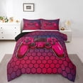 thumbnail image 1 of Erosebridal Gamer Gaming Video Game Bedding Full Comforter Set, Gamepad Print Duvet Insert, Red, Reversible 3pcs, 1 of 7