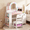 White, variant on INFANS Kids Vanity with Lights, Princess Makeup Desk with Mirror, Jewelry Hanger, Fabric Drawers, Toddler Table and Chair Set Pretend Play for Girls Aged 4-9