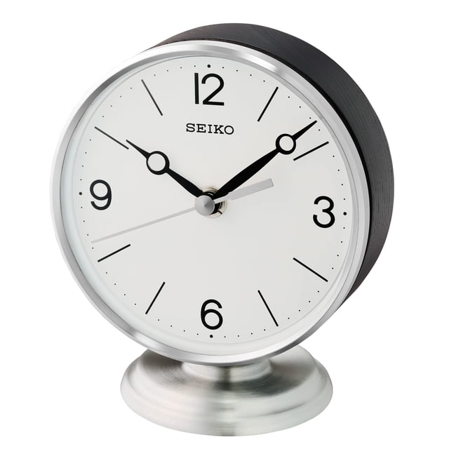 Reloj de Escritorio y Mesa Seiko Hutton Plateado y Negro a Batería