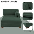 thumbnail image 4 of UIXE Oversized Corduroy Chaise Lounge w/Pillows Indoor Recliner Lounge Chair with Ottoman, Left Arm Chaise Upholstered Single Lounge Sofa, Hunter Green, 4 of 8