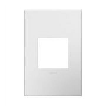 Legrand adorne 1-Gang Screwless Wall Plate in Gloss White-on-White Finish, AWP1G2WHW10