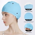 thumbnail image 2 of Gorro de natación de silicona, gorro de baño cómodo, ideal para cabello rizado, corto, medio largo, gorro de natación para mujeres y hombres, gorros de ducha que mantienen el peinado sin cambios Xemadio LRWJ848-3, 2 of 8