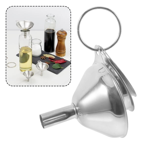 ETEREAUTY Stainless Steel Funnel Set for Liquid Filtering and Professional Cooking, Kitchen Tool for Precise Pouring