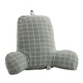 thumbnail image 2 of GUOOL Bed Rest Backrest Reading Velvet Chair Back Support Lounger Grid Grey Grid, 2 of 3