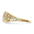 thumbnail image 2 of 14K Rhodium Plated Yellow Gold & Rhodium w/White Rhodium Polished & D/C Swirls Ring Size 7, 2 of 6