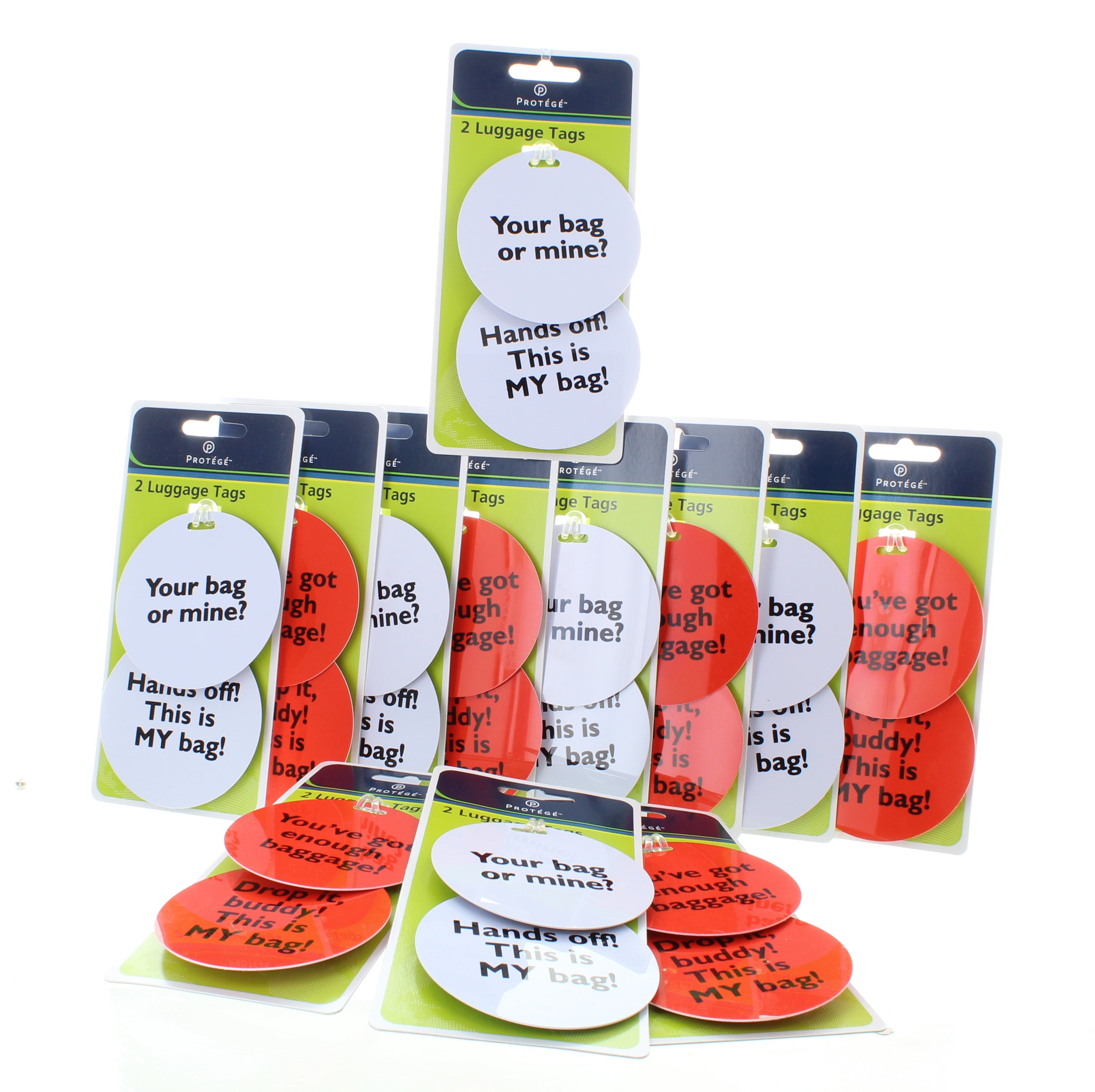 Set of 24 Protege Humorous Luggage Tags Round Suitcase ID ...