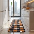 thumbnail image 4 of Orange and Black Plaid Christmas Snowflake Pattern Kitchen Rug Mat,Kitchen Runner Rugs Non Skid Washable,Decorative Kitchen Floor Mats for Kitchen,Sink,Laundry,17"x47.2", 4 of 7