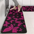 thumbnail image 2 of Kitchen Rugs Sets Of 2,Black Pink Butterfly Pattern Anti Fatigue Kitchen Mat Rugs Non Slip Washable,Decorative Kitchen Floor Mats for Kitchen,Sink,Laundry,17"x47"+17"x47", 2 of 5