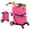 Pink, variant on Haosegd Shopping Cart with Wheels: Pink Grocery Cart with 2 Storage Crates, 200 LBS Capacity Portable Shopping Cart with Foot Brake