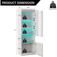 thumbnail image 6 of Merluxy 2 Piece Bookcase Storage Cabinet, Wood Glossy Bookshelf with 3-Tier Shelves, Living Room, White, 6 of 7