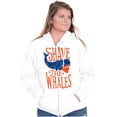 thumbnail image 3 of Shave The Whales Funny Hipster Pun Unisex Fleece Graphic Zip Up Hoodie Brisco Brands 2X, 3 of 5