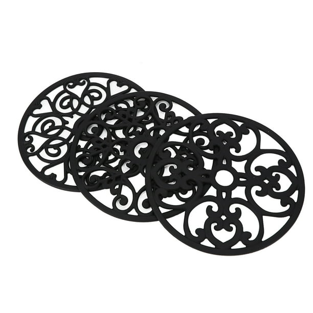 Fyearfly Salvamanteles para Encimeras De Cocina, 3 Piezas Salvamanteles De Cocina Modernos Salvamanteles Redondos Resistentes A Altas Temperaturas Tallados Huecos Impermeables para Platos, Encimeras