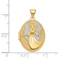 thumbnail image 5 of FB Jewels 14K Yellow Gold w/Rhodium 21mm Oval Guardian Angel Locket, 5 of 5