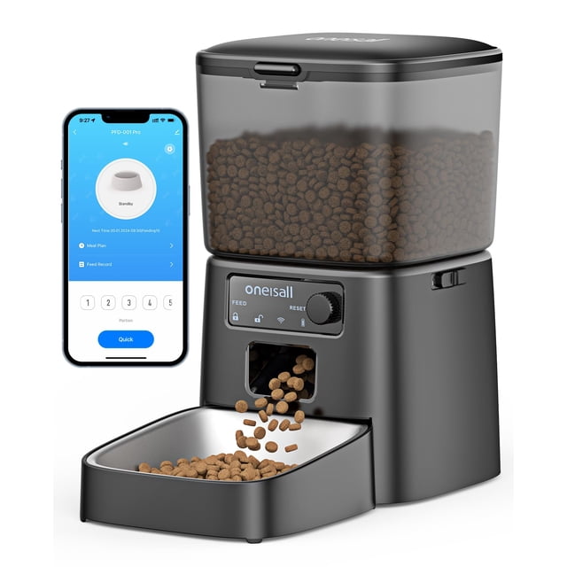 Comedero automático para gatos oneisall, 2,4 G, WiFi y 3,5 L para 1 a 10 comidas