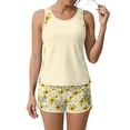thumbnail image 5 of JULMCOMO Tankini Swimsuits for Women Sunflower Print Crew Neck Drawstring Sporty Bathing Suits Summer Vacation Two Piece Swimsuit Ginger L, 5 of 6
