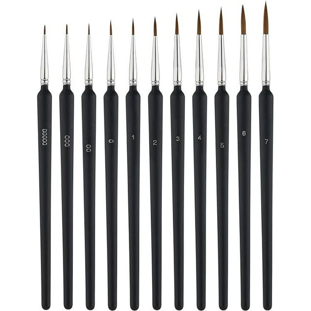 Birdeem 11Pcs Miniature Paint Brushes Kit, Fine Detail Painting Brush Micro Paints Brush Set for Watercolor, Oil, Face, Acrylic, Line Drawing, Scale Model Painting.
