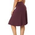 thumbnail image 3 of Zenana Women & Plus Fold Over Banded Waist A-Line Flared Knee Length Midi Skirt, 3 of 5