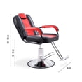 thumbnail image 5 of Silla Sillón Barbería Estética Vanlig Italiana Rojo Y Negro, 5 of 5