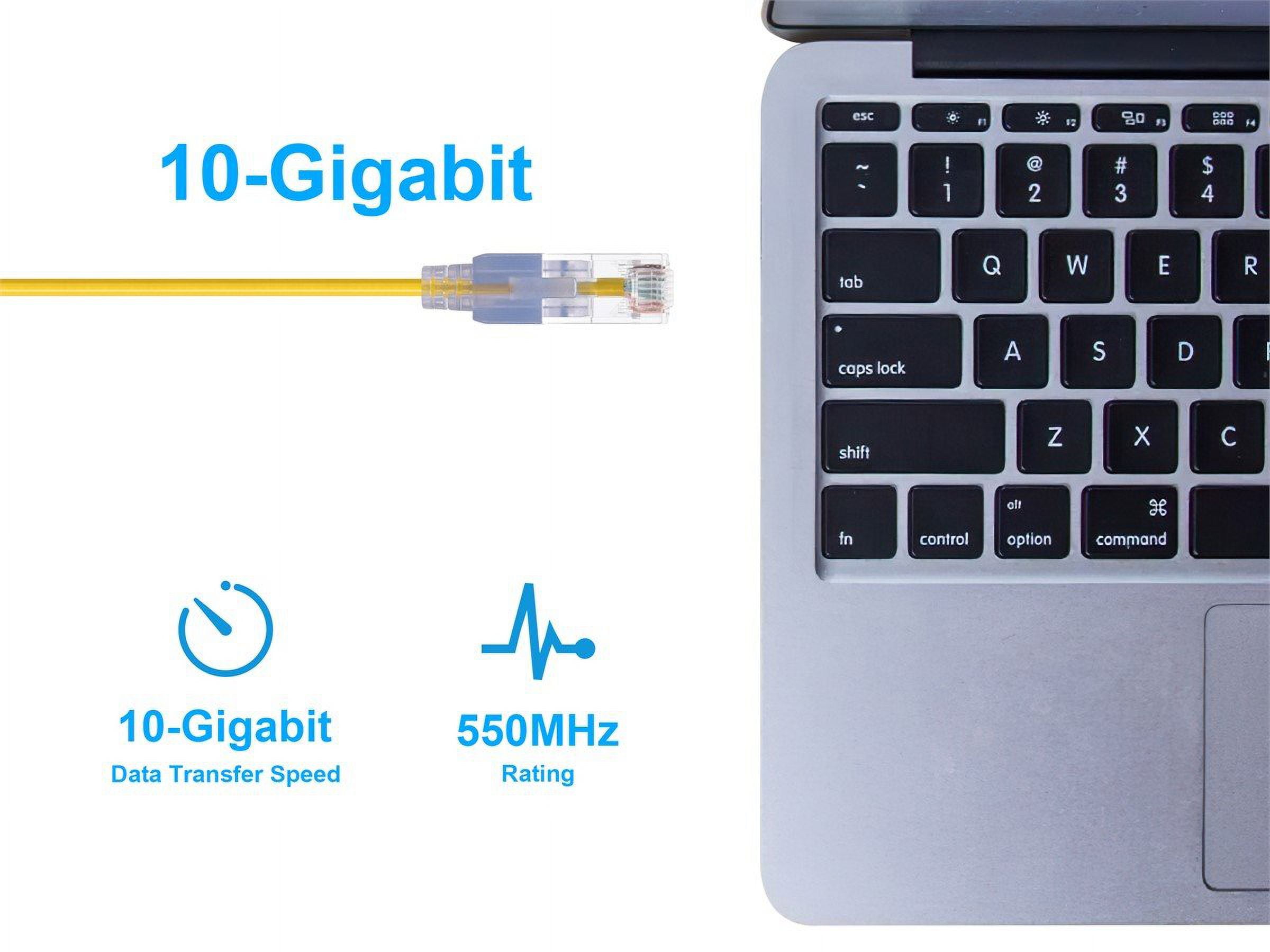 Monoprice Cat6A Ethernet Patch Cable - 5 Feet - Yellow (10 Pack) Snagless RJ45 550Mhz UTP Pure Bare Copper Wire 10G 30AWG - SlimRun Series