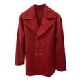 thumbnail image 3 of QHFBli Mens Trench Coat for Winter Men's Solid Anorak Jacket Warm Casual Outerwear Coat with Zipper Fly and Red XXXL, 3 of 5