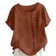 thumbnail image 2 of Fiudx Ofertas Del Día Camiseta de Verano con Cuello Redondo y Manga Corta para Mujer, Informal, con Botones Impresos, 2 of 5