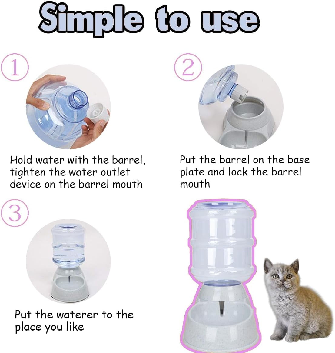 Automatic Dog Feeders, Dog Feeder Dispenser for Large Dogs, 3 Gallon Gravity Automatic Dog Cat Feeder Station, Dry Food Storage Container Bowl for Adult Dogs