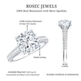 thumbnail image 6 of Rosec Jewels Moissanite Engagement Ring with Side Stones - 3 Carat Moissanite Ring - 8 mm Cushion Cut Ring - D-VS1 Grade, 10K White Gold, US 4.00, 6 of 7