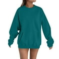 thumbnail image 2 of AGWOLF Womens Crewneck Sweatshirts Trendy Oversized Long Sleeve Pullover Casual Solid Basic Tops with Pocket, 2 of 4