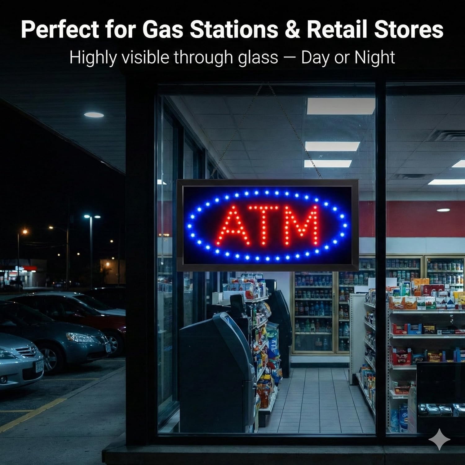 E Onsale ATM LED Neon Light Open Sign With Animation On/off and Power On/Off two Switchs for Business ATM L86