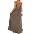 thumbnail image 2 of Adeawade Women Summer Dresses Sleeveless Open Back Maxi Dress Loose Fit Robe Housewear Dress Crewneck Dresses Fashion Clothing L Brown, 2 of 7