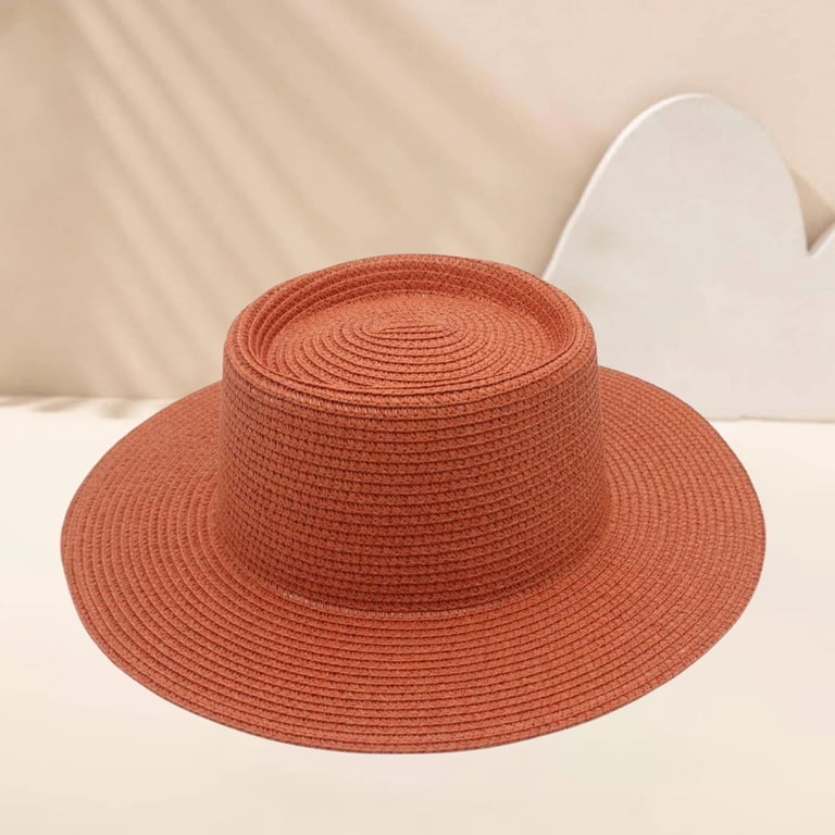 Straw Hat with  Vacation Beach One Size Farmer Style Straw Wide Brim Hat for Men and Women, One Size  main image 2