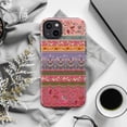 thumbnail image 6 of Bohemian Pattern Floral Phone Case, Boho Artistic Stripes iPhone Cover, Unique Protective Case for iPhone 17 16 15 14 13 12 11 Pro Max Plus Mini, 6 of 6