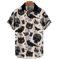 2024 Men's Shirts 3d Halloween Print Trendy Cool Fashion Hawaiian Men