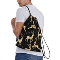 thumbnail image 3 of Kdxio Christmas Gold Deers Print Drawstring Backpack Bag,Waterproof Draw String Back Sack, Gym Drawstring Bags Swim Bag For Unisex, 3 of 9