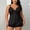 Black, variant on Women's Lace Satin Pajama Set Camisole Top and Shorts Sleepwear Soft Home Wear Casual Relax Nightwear for Summer Conjunto de Pijama de Satén con Encaje
