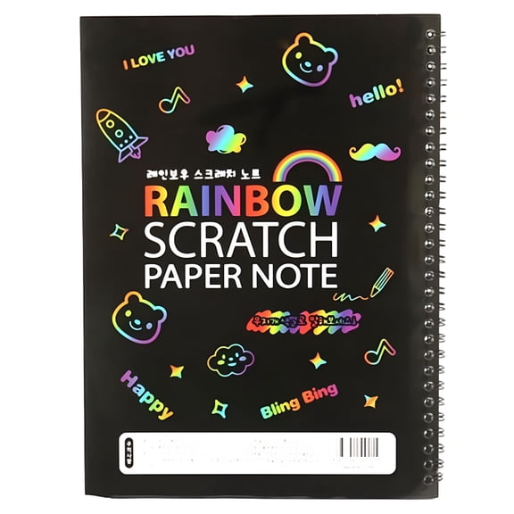 CCOCC Scratch Paper Art Notebook,Rainbow Scratch off Craft Painting Book Pad Supplies Kits for Kids