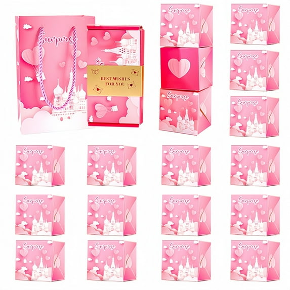 Surprise Gift Box Explosion, Money Gift Wrap Boxes for Cash Pop Up, Funny and Creative Ways to Give Money as Valentine's Day, Christmas, Birthday Gifts, 16 Boxes