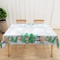 thumbnail image 4 of Nanqianyi Winter Snowflake Christmas Tablecloth 60x120 Inches, Green Christmas Trees Snowman White Washable Polyester Table Cloth for Kitchen Dining, 4 of 11