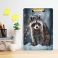 thumbnail image 5 of Acrylic Writing Board Gold 12.5*9 Inch Clipboards Transparent Acrylic Material Suitable For Office Classroom Teachers Fashion Bloggers Stationery Enthusiasts Raccoon Snow Scene, 5 of 9
