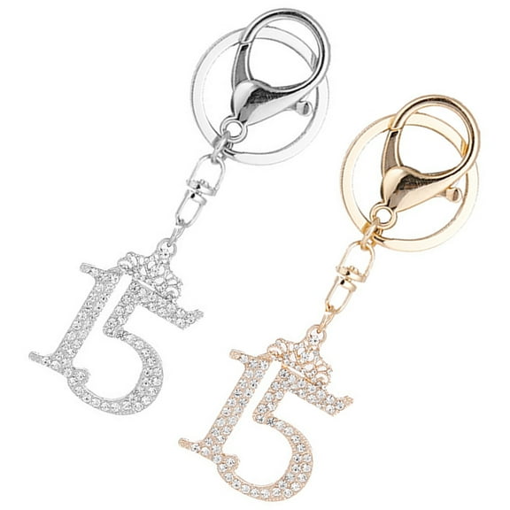 STRANDCHIC Pendant Keychain Silver Alloy 2Pack 4.3x1.3in