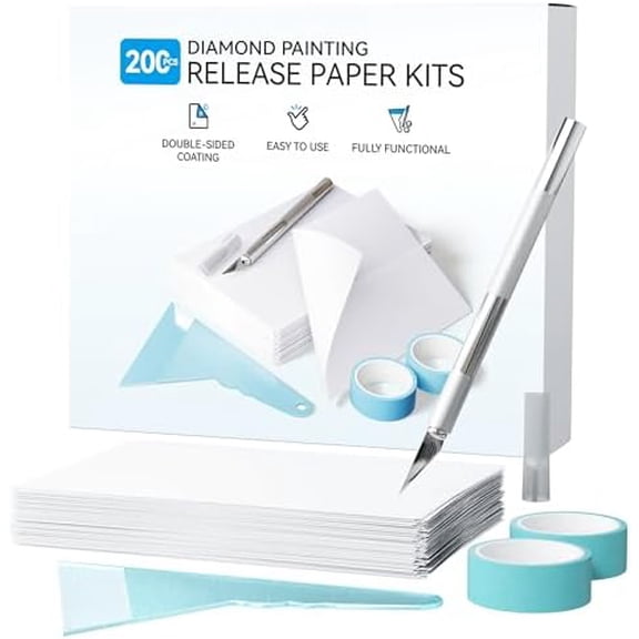 200-Piece Double-Sided Non-Stick Release Paper for Diamond Art Kits, 15x10 cm Thickened Cover Replacement Paper as Diamond Painting Accessories and Tools$$