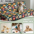 thumbnail image 6 of Xoenoiee Hippie Daisy Flower Pattern Stretch Armless Folding Sofa Slipcover Elastic One Piece Spandex T Cushion Futon Bed Covers Decorative Dust Proof Furniture Protector, 6 of 7