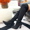 thumbnail image 4 of Glaze Women Suede Dress Over the Knee Boots Side Zipper with Sculptural Heel, 4 of 4