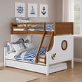thumbnail image 5 of Nexo Twin over Full Bunk Bed with Trundle-Oak Brown-White-Solid Wood, 5 of 7