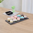 thumbnail image 3 of Restaurantware Slate Serving Trays 4 Pack of 11.8" x 6" Foam Feet Charcuterie Stone Plates Rustic Edges Freezable Black Serving Display Cheese Boards for Kitchen, Gourmet, Dining, Parties, 3 of 3