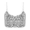 thumbnail image 2 of Alvivi Girls Metallic Belly Stage Performance Dance Tank Top Spaghetti Strap Crop Top Vest Silver 4-6, 2 of 6