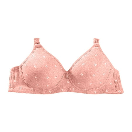 VISALY Bras for Women  Front Closure Bra for Women Comfort Wireless Full Coverage Womans Sleep Bra  Bras for Older Women  Bras for Women No Underwire  Bras  Plunge Bra (Pink  L)